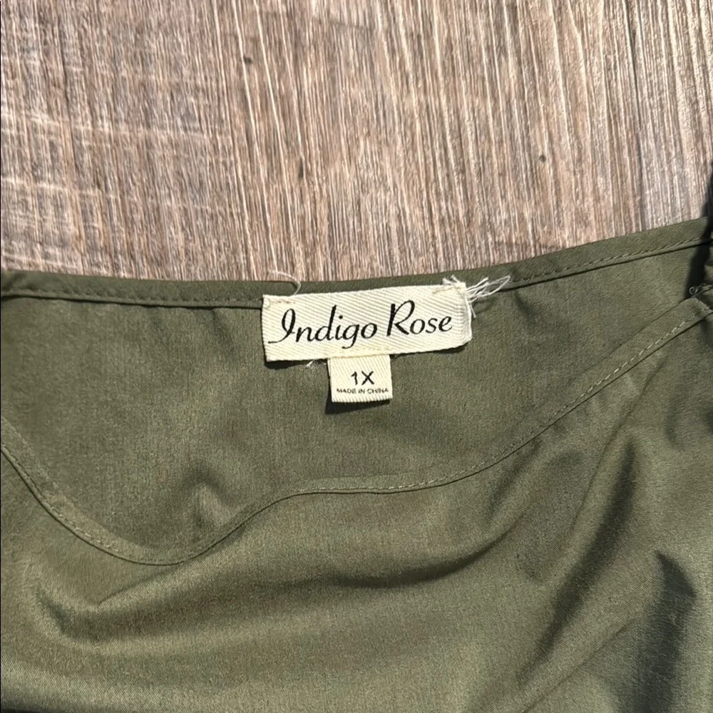 Elegant Olive Midi Dress - Picture 2 of 8